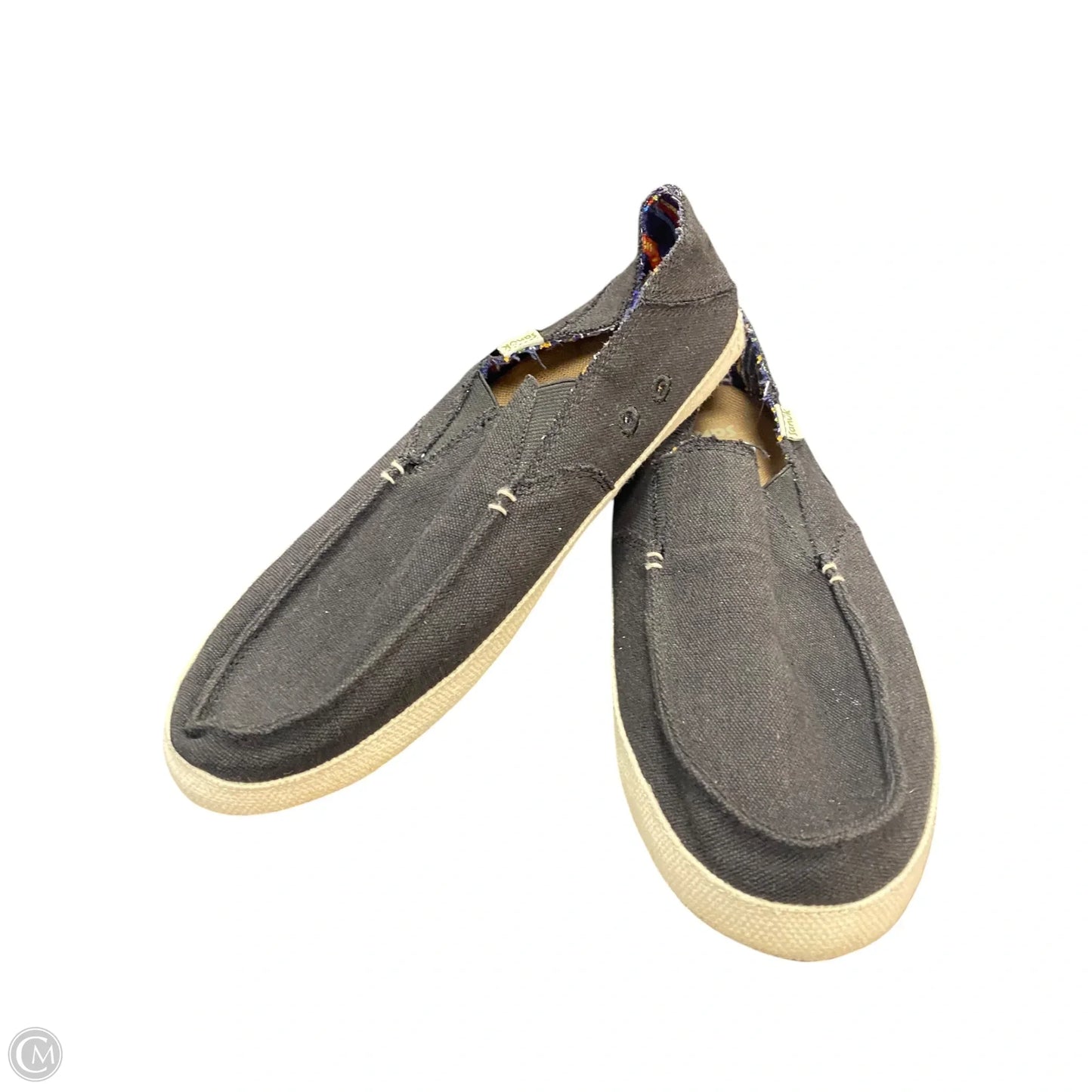 Shoes Flats By Sanuk In Black & Tan, Size: 9.5