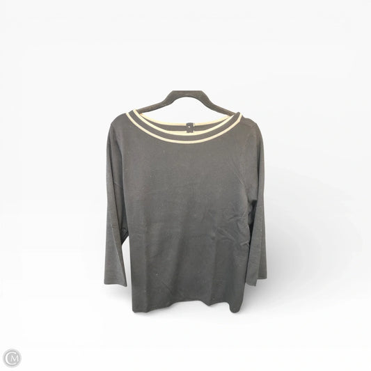 Sweater By Talbots In Black & Cream, Size: 2x