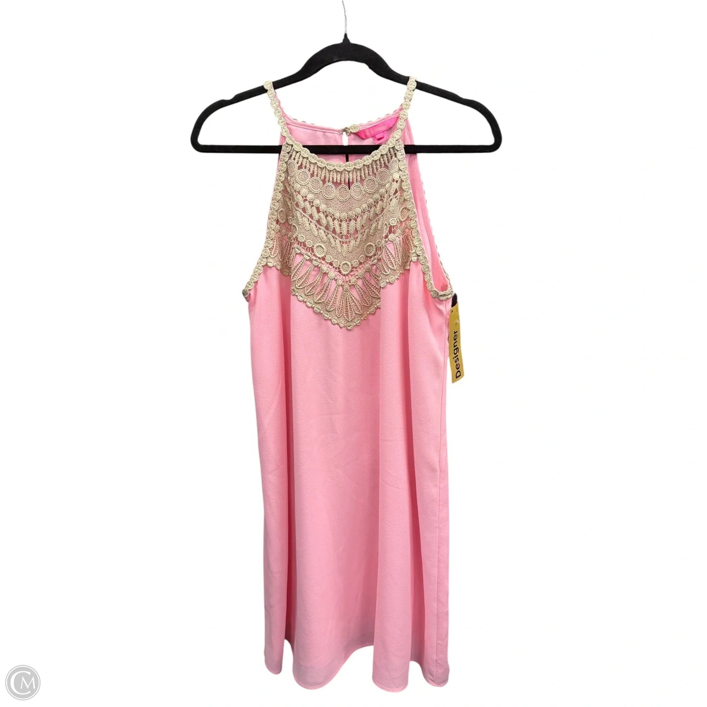 Dress Designer By Lilly Pulitzer In Gold & Pink, Size: 16