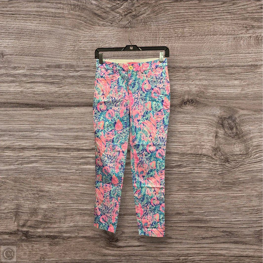 Pants Designer By Lilly Pulitzer In Blue & Pink, Size: 0