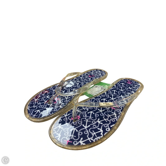 Sandals Designer By Lilly Pulitzer In Blue & White, Size: 10