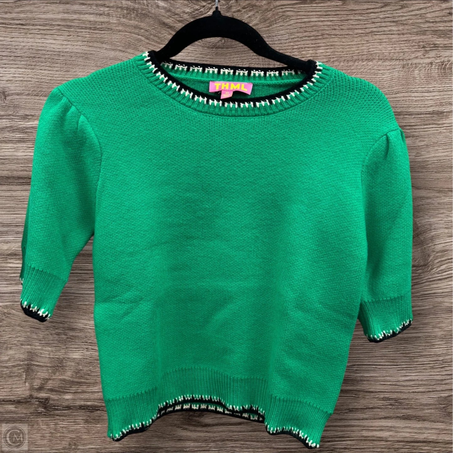 Sweater Short Sleeve By Thml In Green, Size: Xs