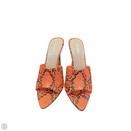 Sandals Heels Stiletto By Aldo In Snakeskin Print, Size: 8