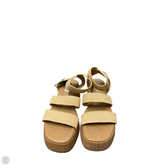 Sandals Heels Platform By Steve Madden In Tan, Size: 8