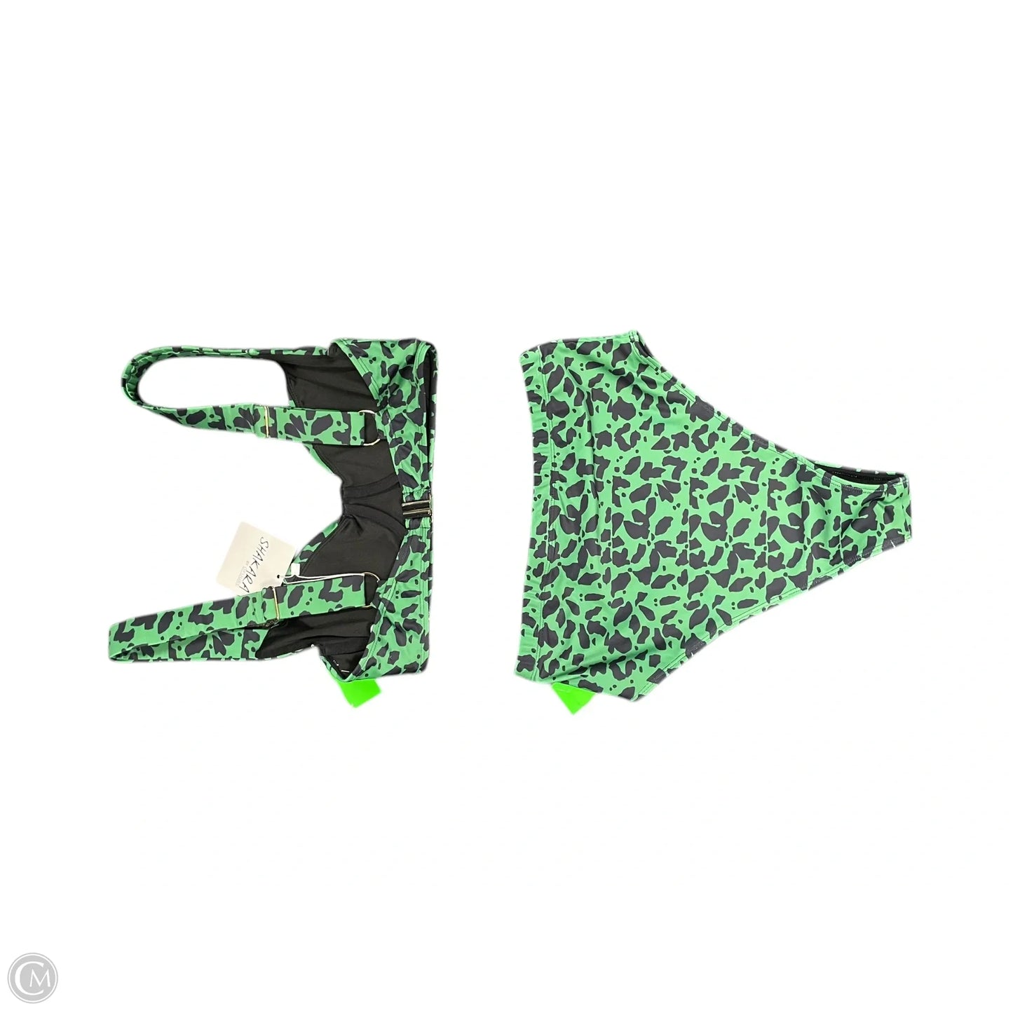 Swimsuit 2pc By Clothes Mentor In Black & Green, Size: L