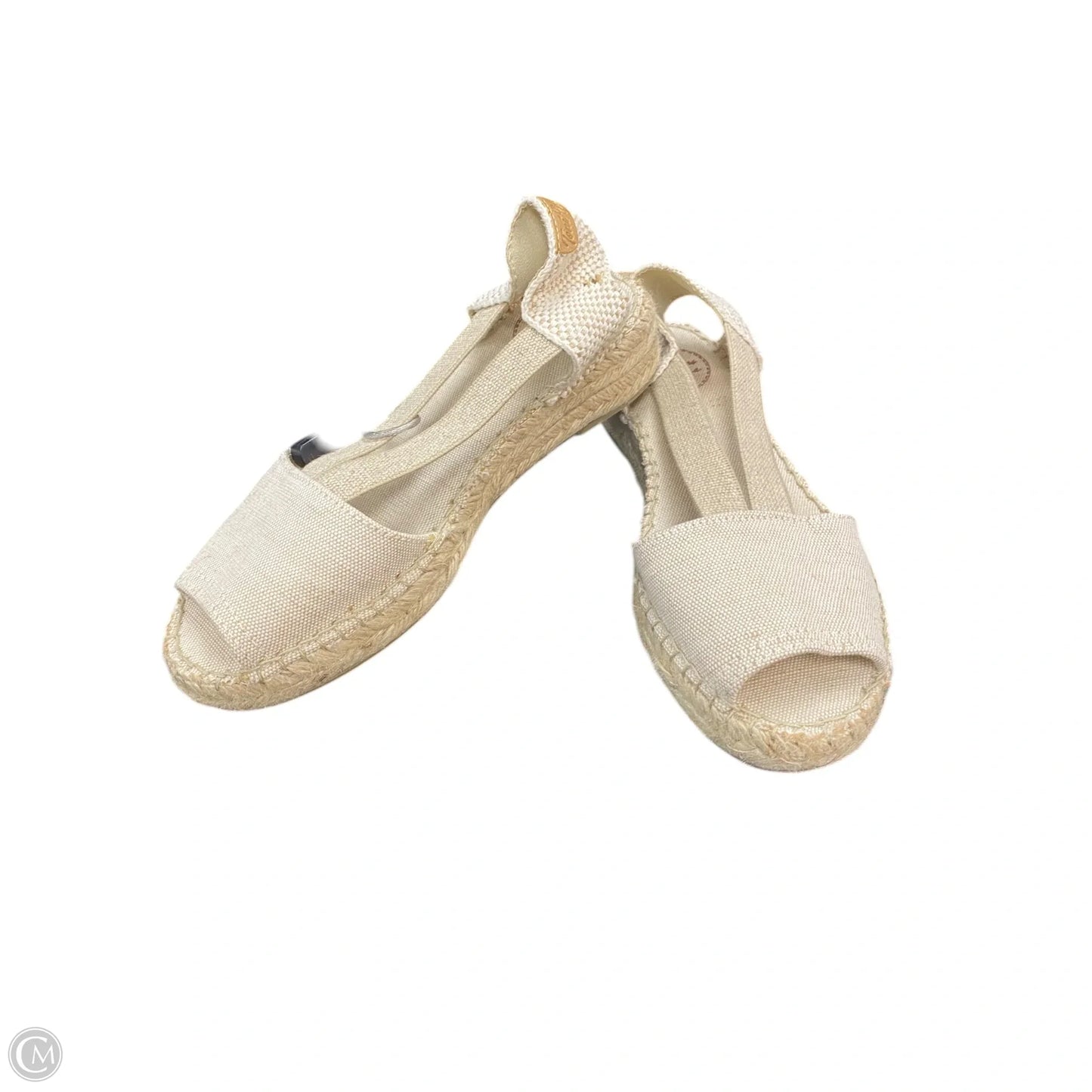 Sandals Heels Platform By Clothes Mentor In Tan, Size: 7.5