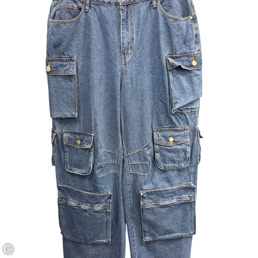 Jeans Wide Leg By Fashion Nova In Blue, Size: 14