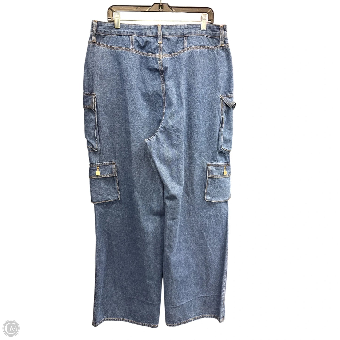 Jeans Wide Leg By Fashion Nova In Blue, Size: 14