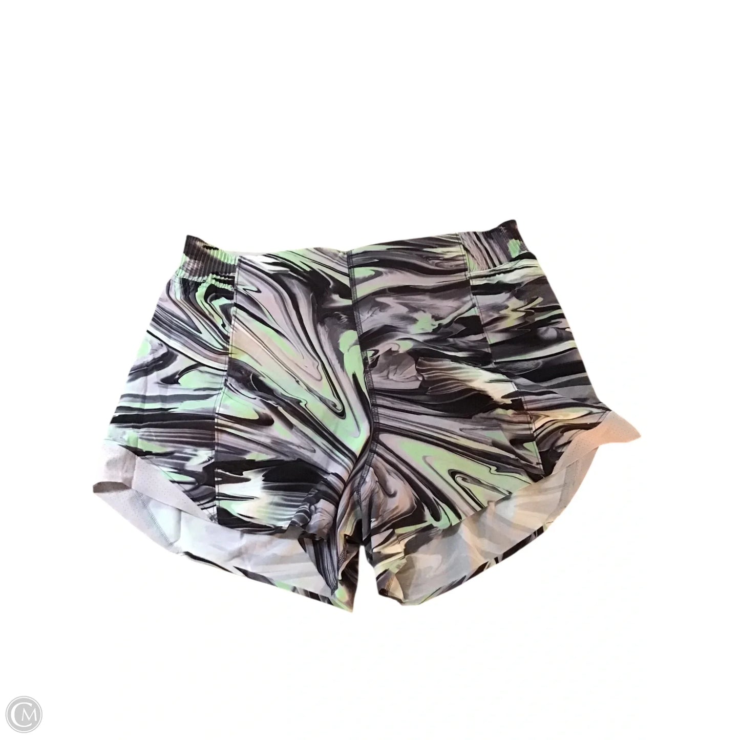 Athletic Shorts By Lululemon In Green & Grey, Size: 10
