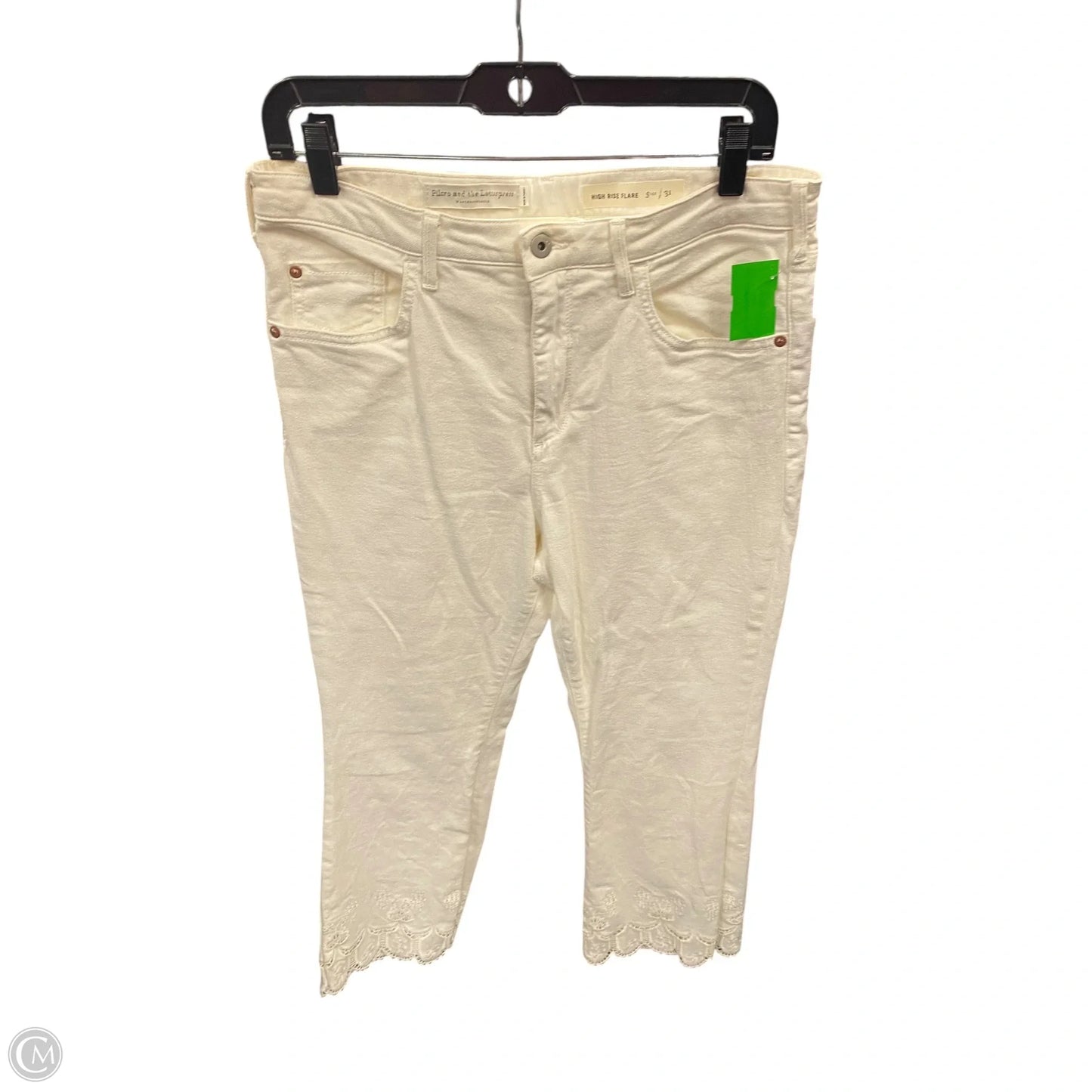 Jeans Flared By Pilcro In Cream, Size: 12