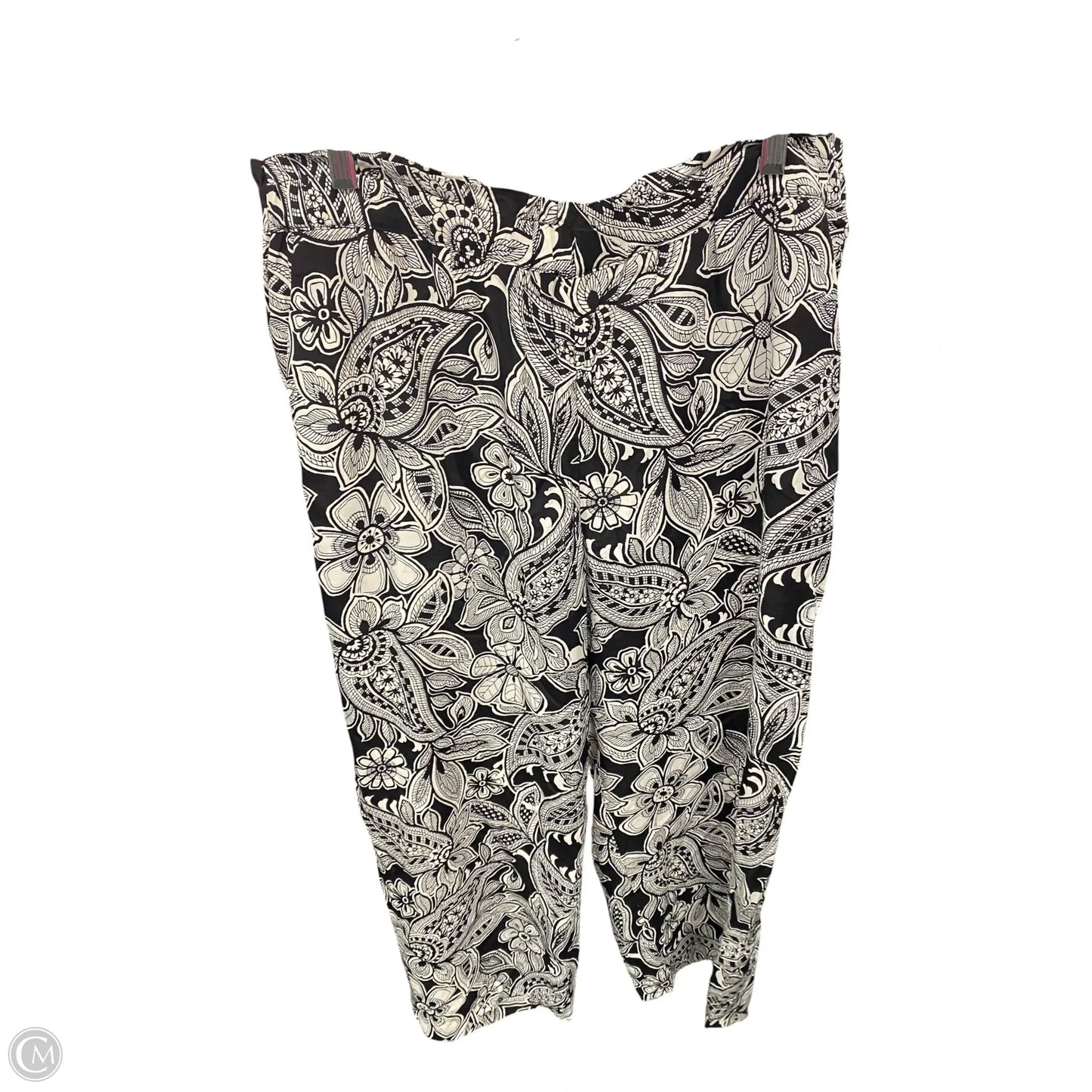 Pants Wide Leg By Talbots In Black & White, Size: Xl