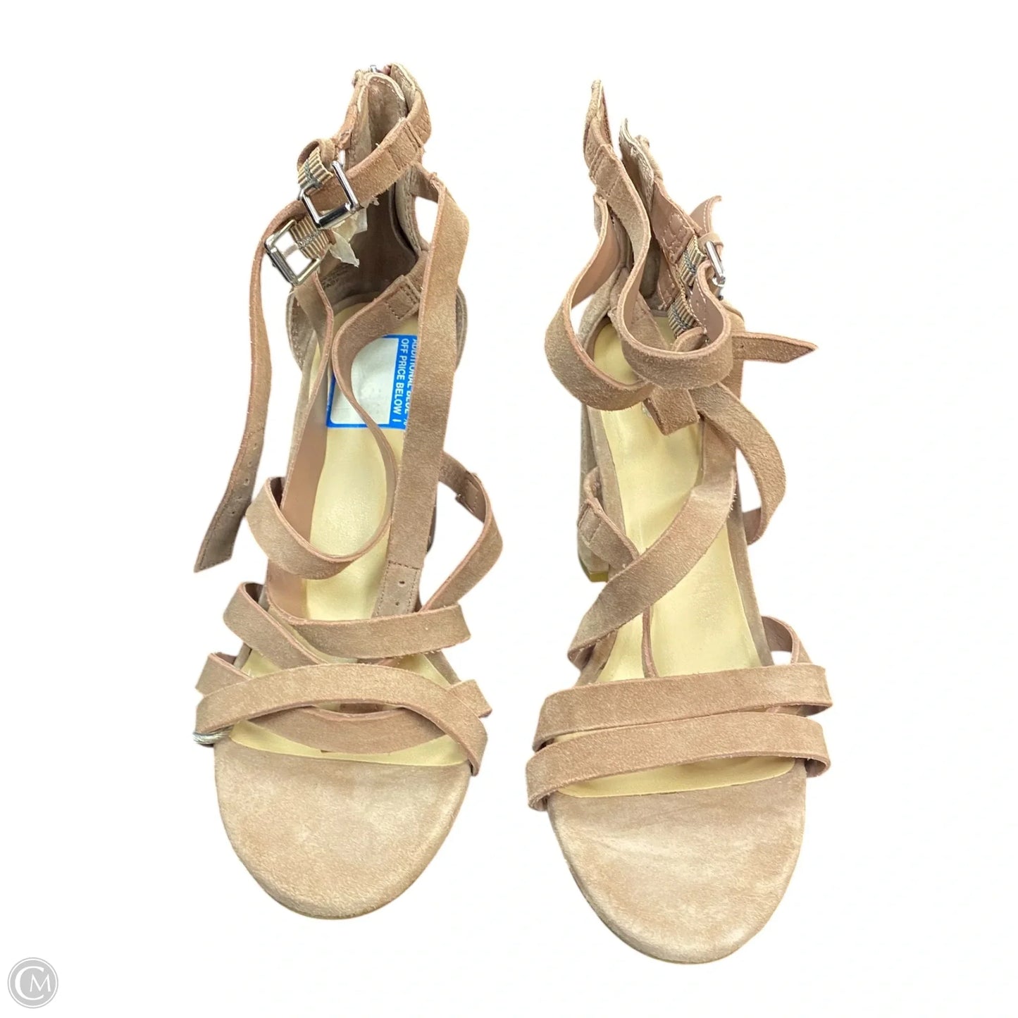 Sandals Heels Block By Bleecker & Bond In Tan, Size: 8.5