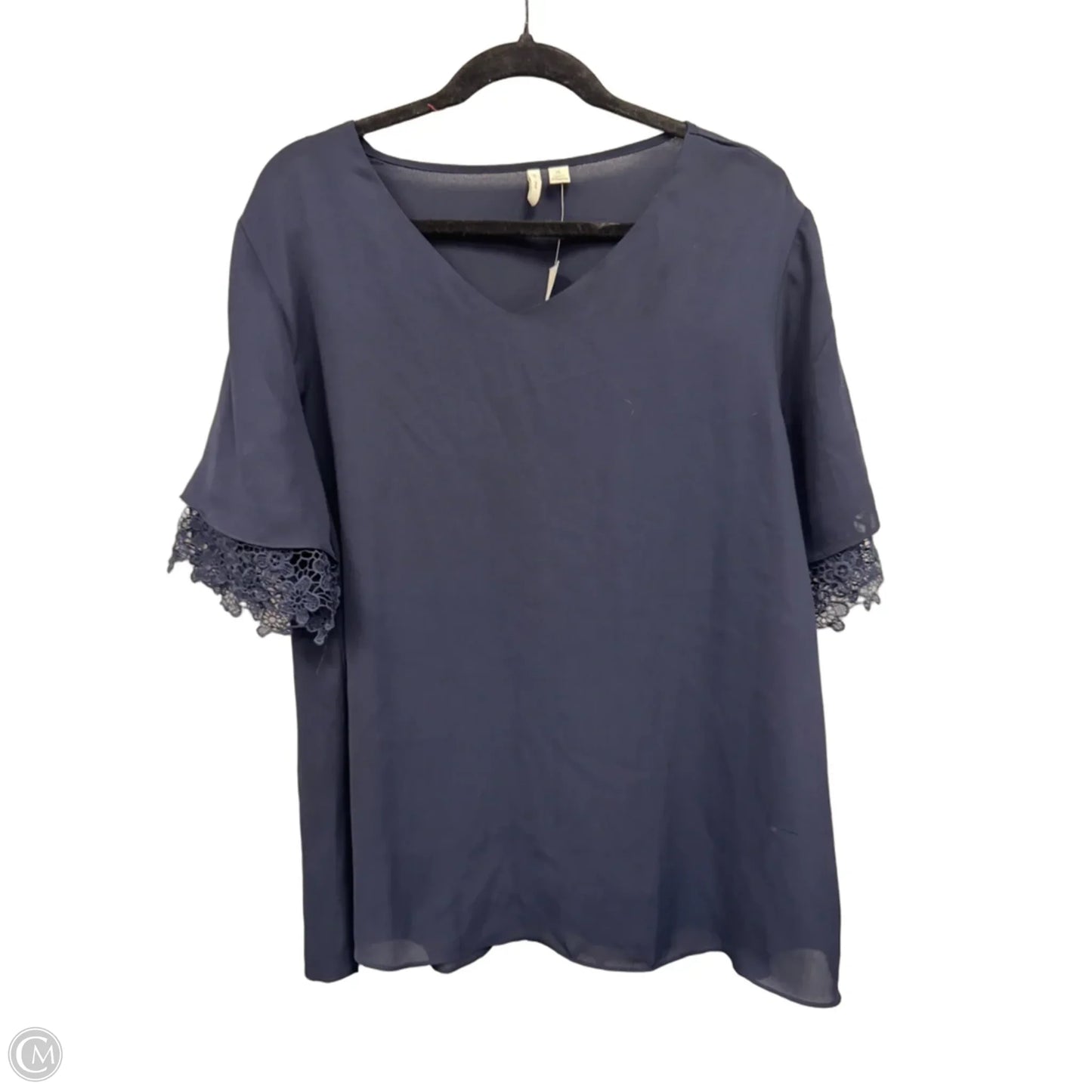 Top Short Sleeve By Cato In Navy, Size: Xl