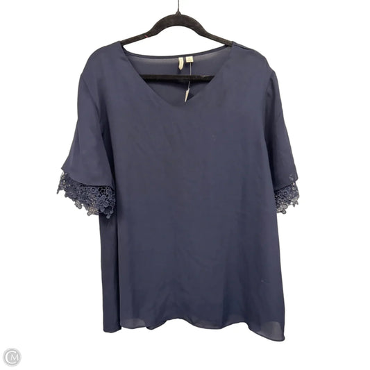 Top Short Sleeve By Cato In Navy, Size: Xl