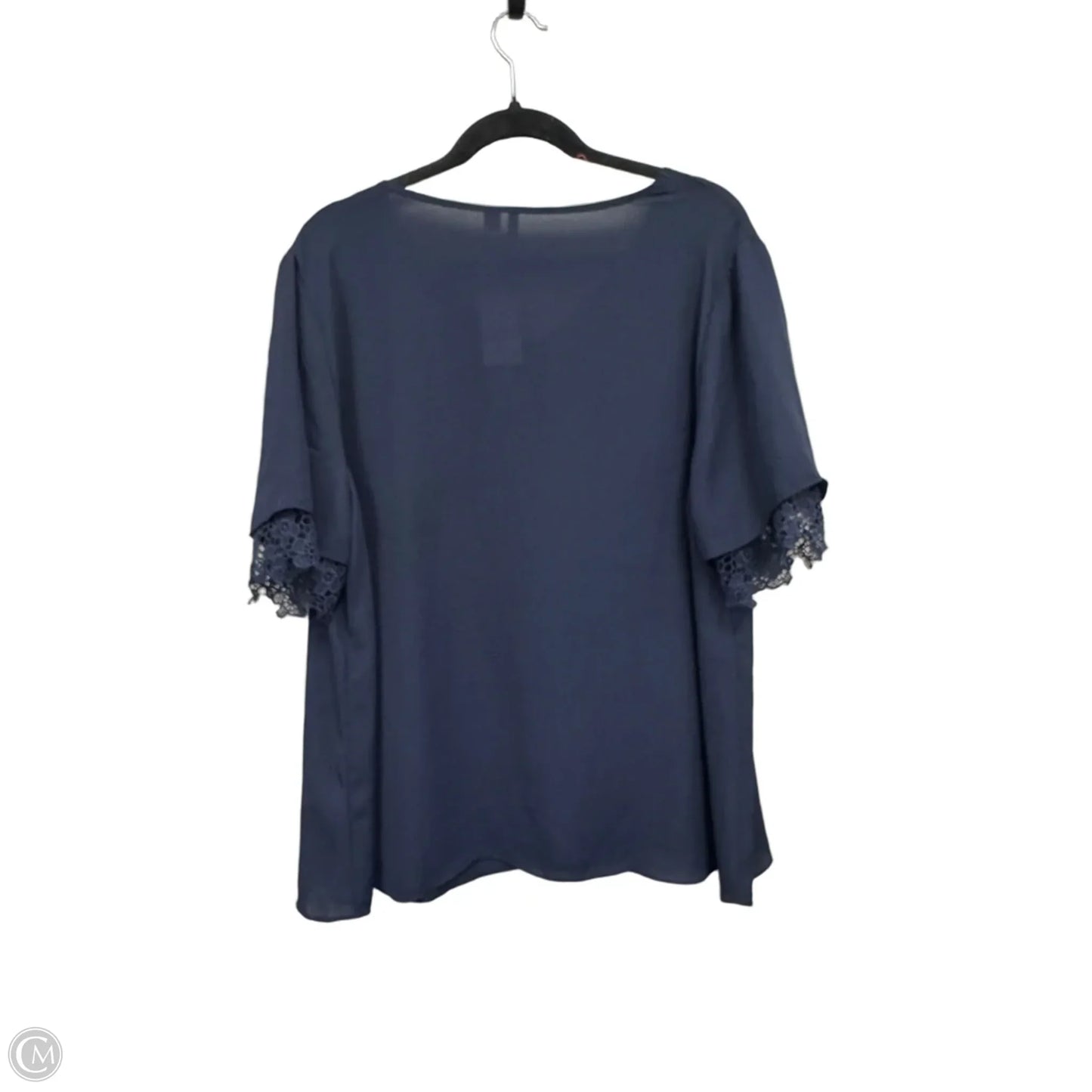 Top Short Sleeve By Cato In Navy, Size: Xl