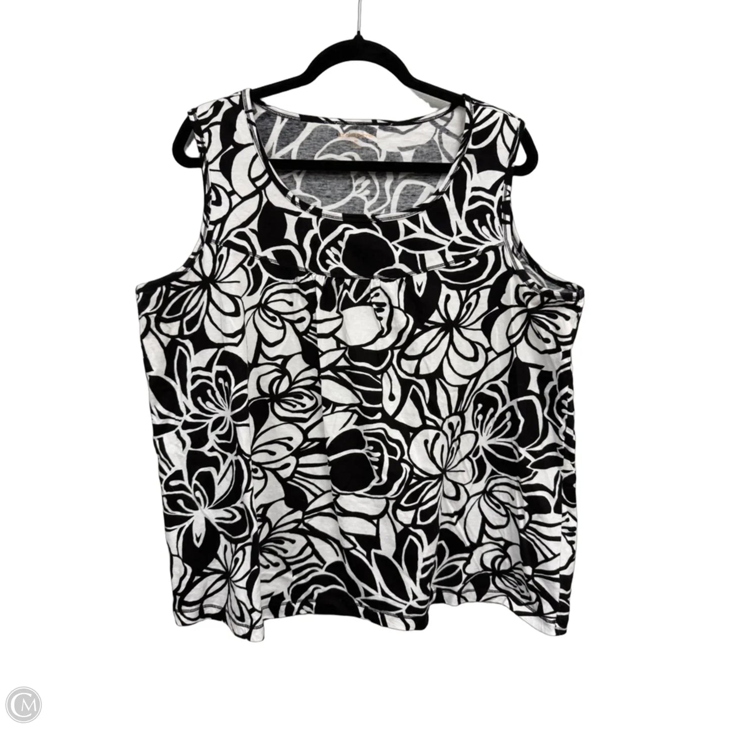Top Sleeveless By Liz Claiborne In Floral Print, Size: 2x