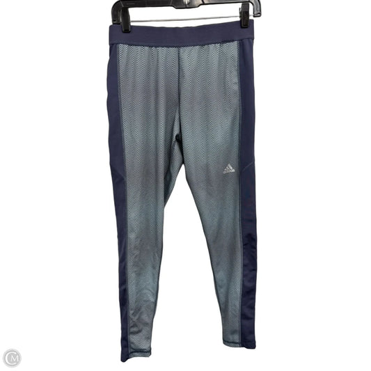 Athletic Leggings By Adidas In Blue & Green, Size: L