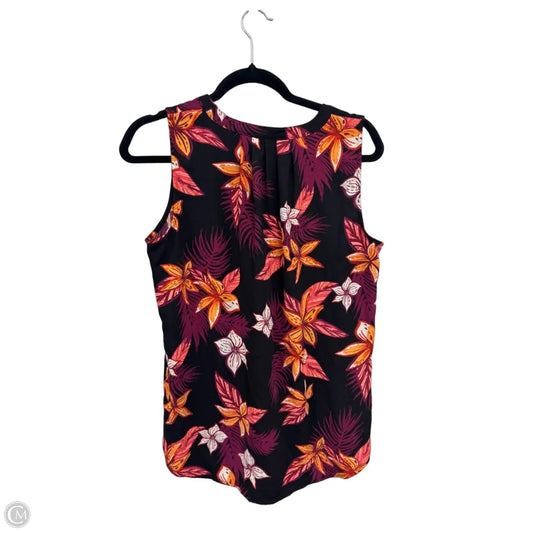 Top Sleeveless By Apt 9 In Floral Print, Size: M