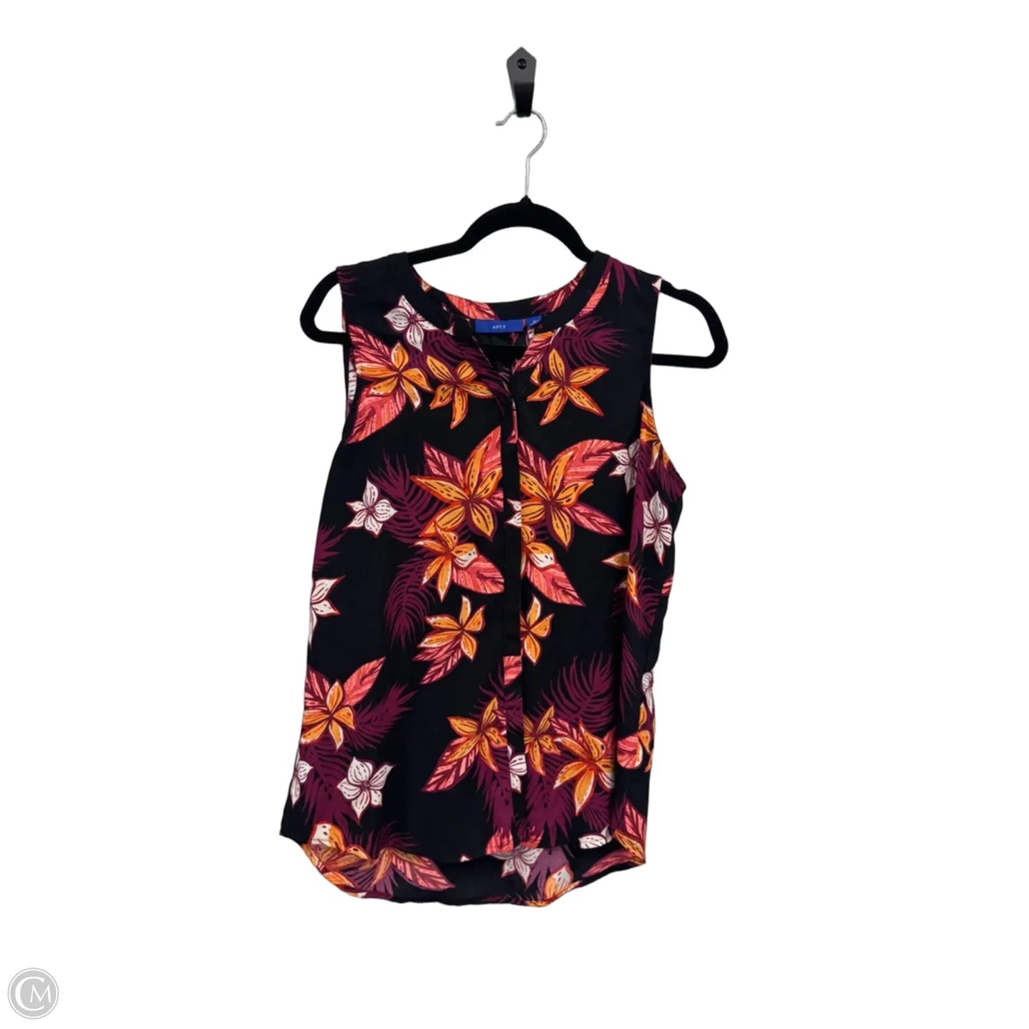 Top Sleeveless By Apt 9 In Floral Print, Size: M