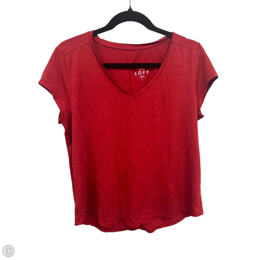 Top Short Sleeve Basic By Loft In Red, Size: L