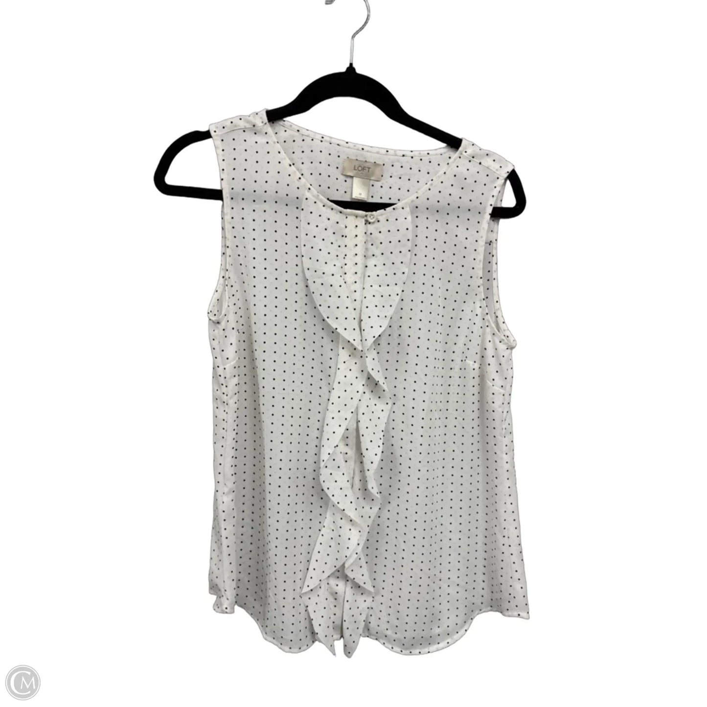 Top Sleeveless By Loft In Polkadot Pattern, Size: M