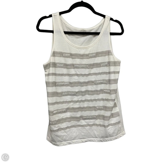 Top Sleeveless By Loft In Cream, Size: M