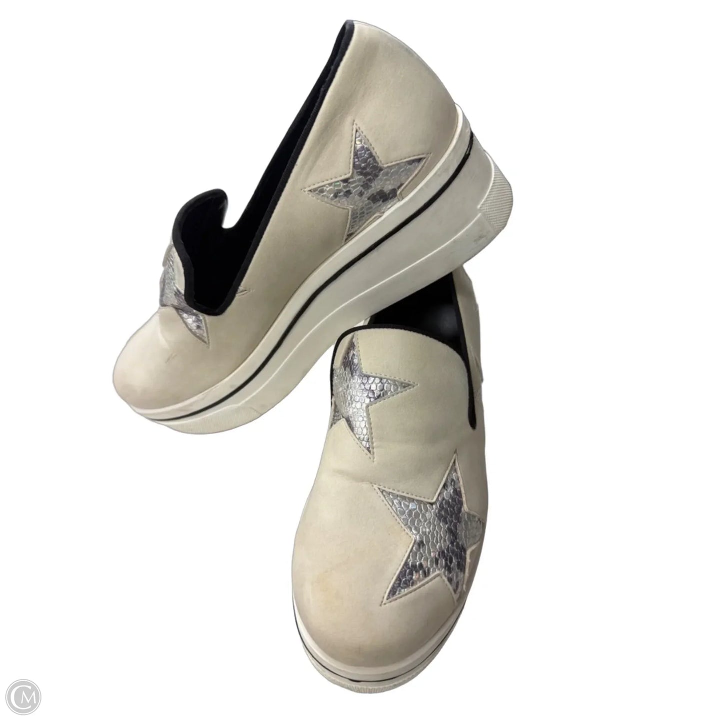 Shoes Luxury Designer By Stella Mccartney In Silver & Tan, Size: 7