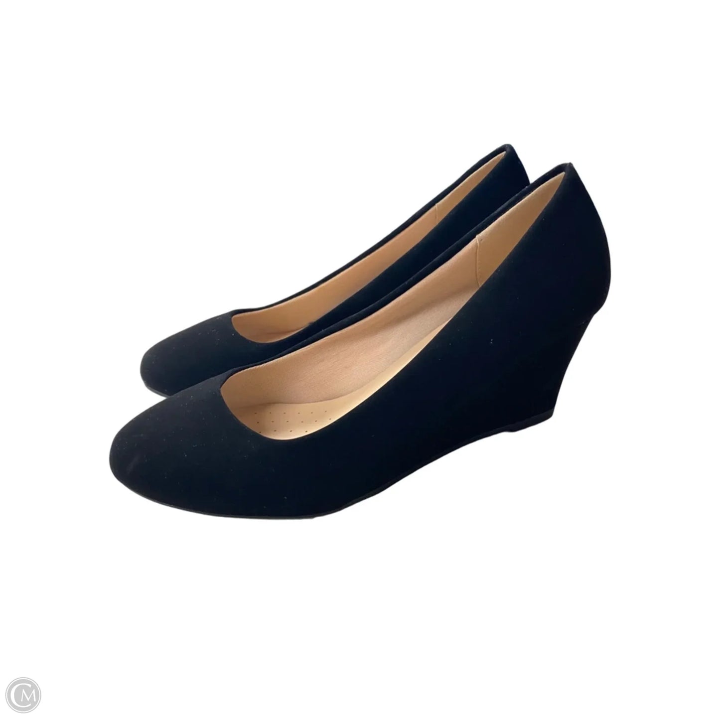 Shoes Heels Wedge By Forever In Black, Size: 7