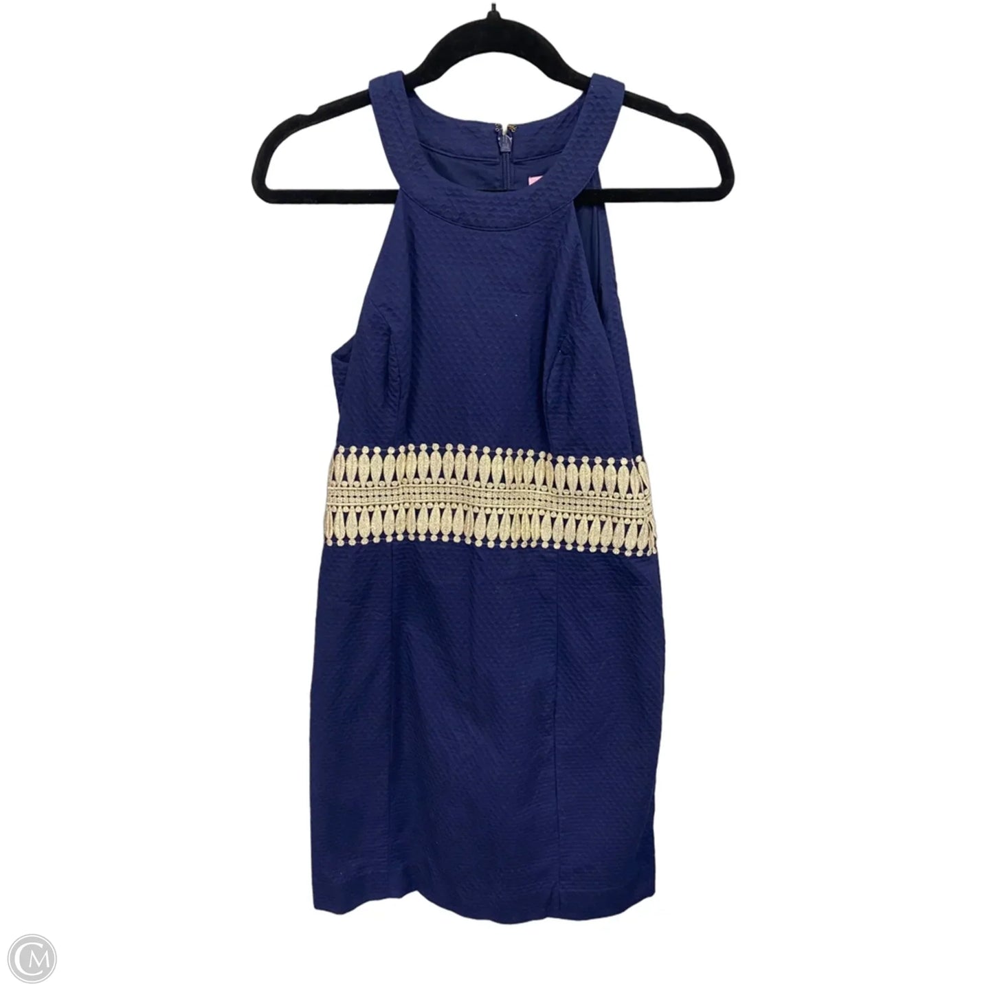 Dress Designer By Lilly Pulitzer In Blue & Gold, Size: 2