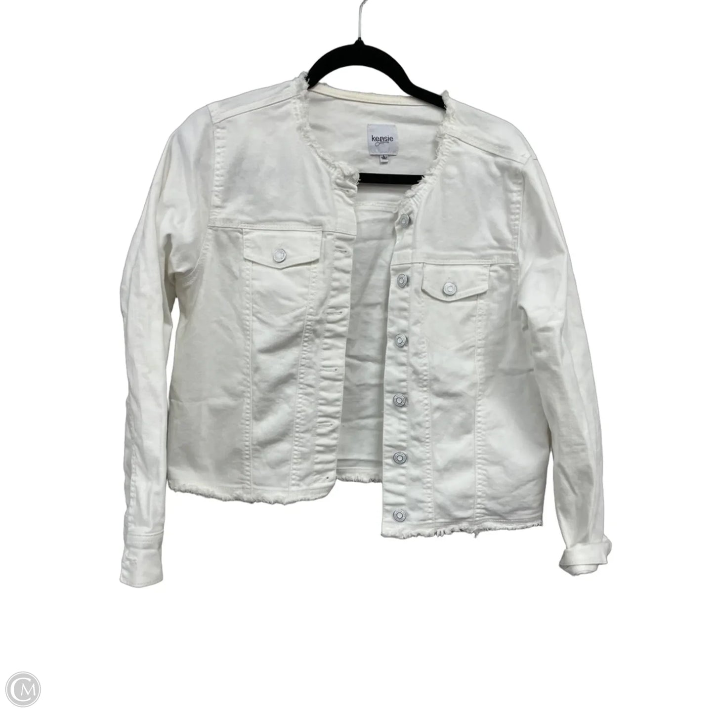 Jacket Denim By Kensie In White, Size: L