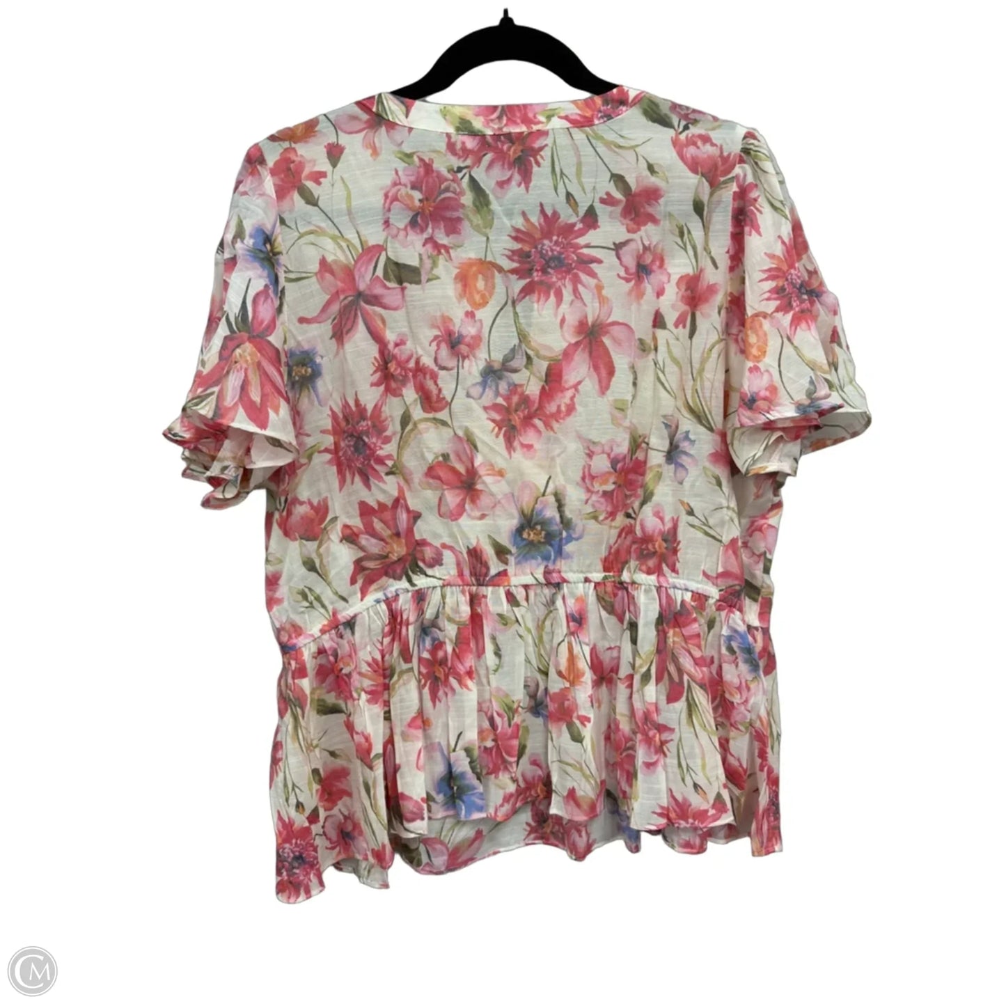 Top Short Sleeve By Rose And Olive In Floral Print, Size: 1x