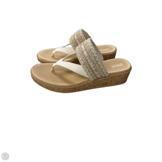 Sandals Heels Wedge By Life Stride In Cream & Tan, Size: 7