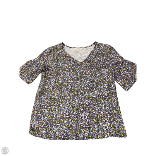 Top Short Sleeve By Loft In Floral Print, Size: Xs