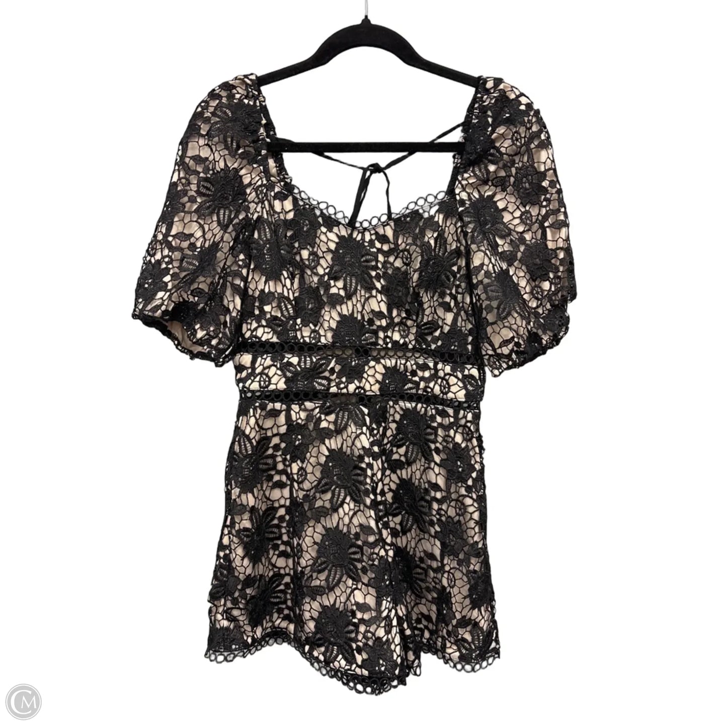 Romper By Lulus In Black & Tan, Size: S