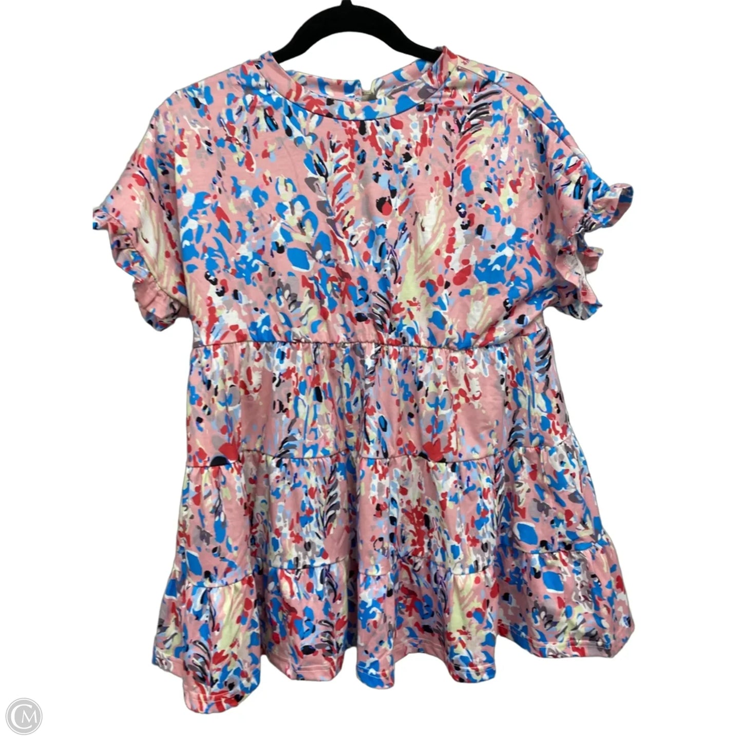 Top Short Sleeve By Clothes Mentor In Blue & Pink, Size: M
