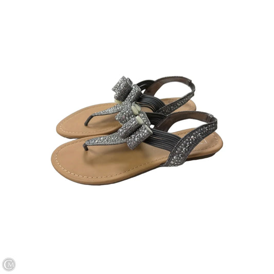 Sandals Flats By Material Girl In Silver, Size: 8