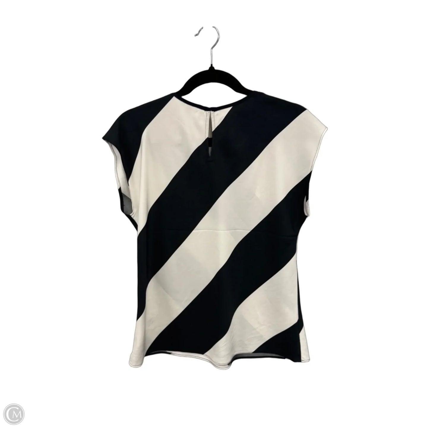 Top Short Sleeve By Express In Black & Cream, Size: S