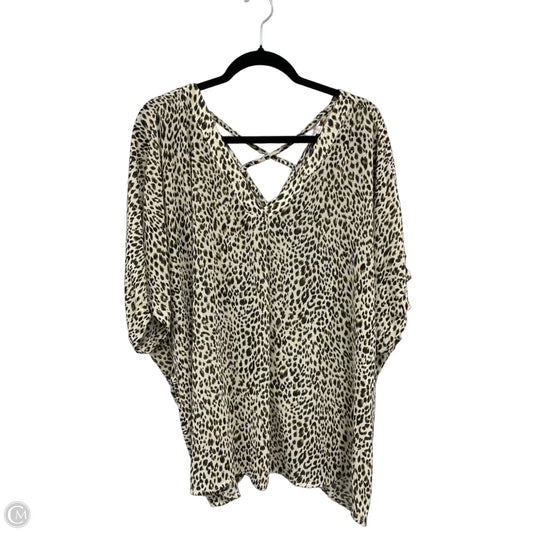 Top Short Sleeve By Umgee In Animal Print, Size: 1x