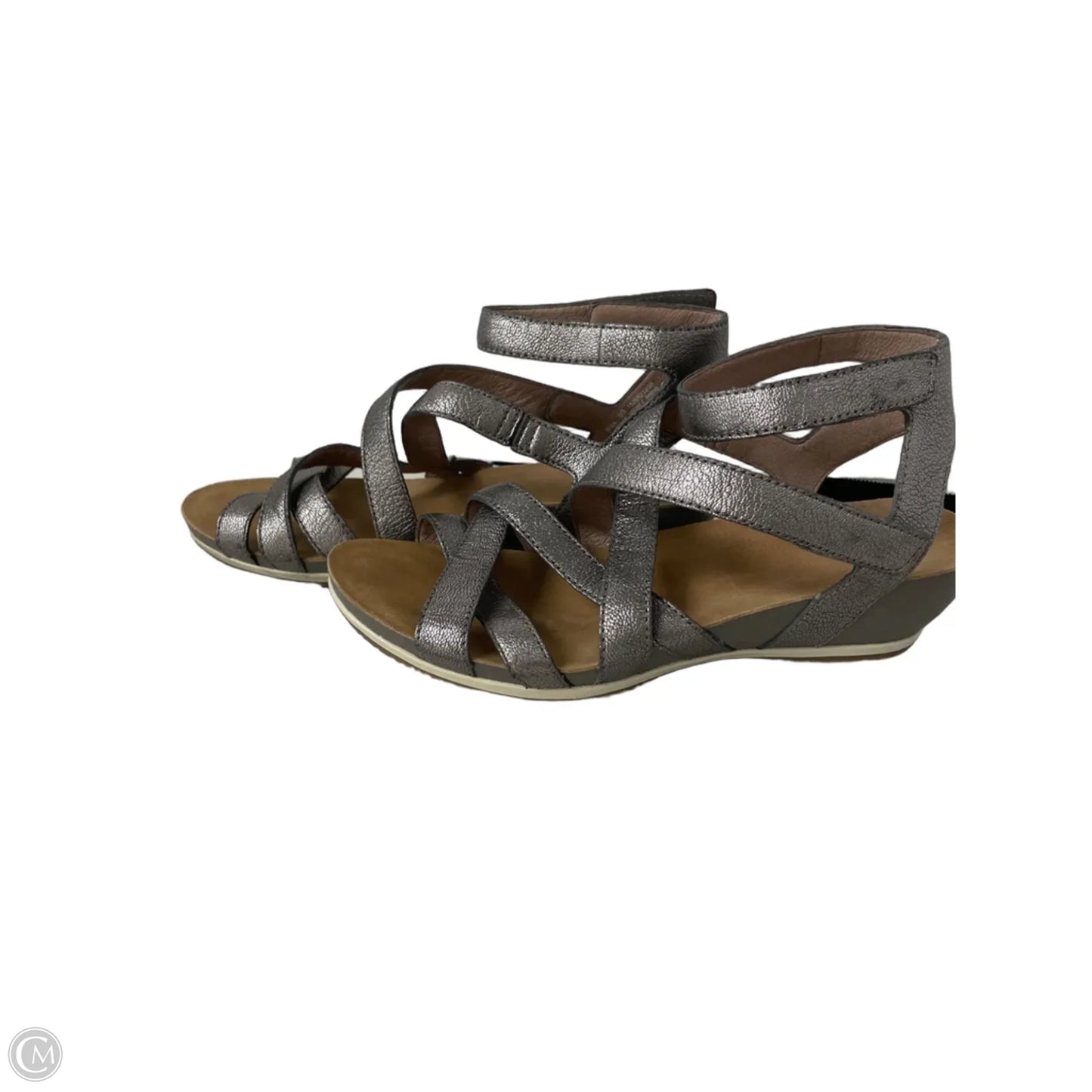 Sandals Heels Wedge By Dansko In Silver, Size: 8.5