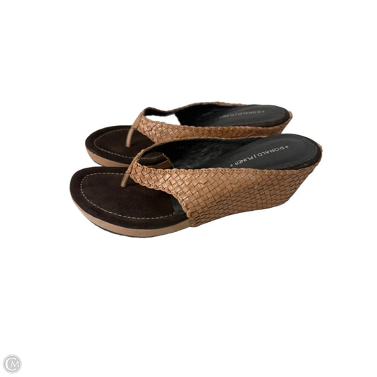 Sandals Heels Wedge By Donald Pliner In Tan, Size: 8.5