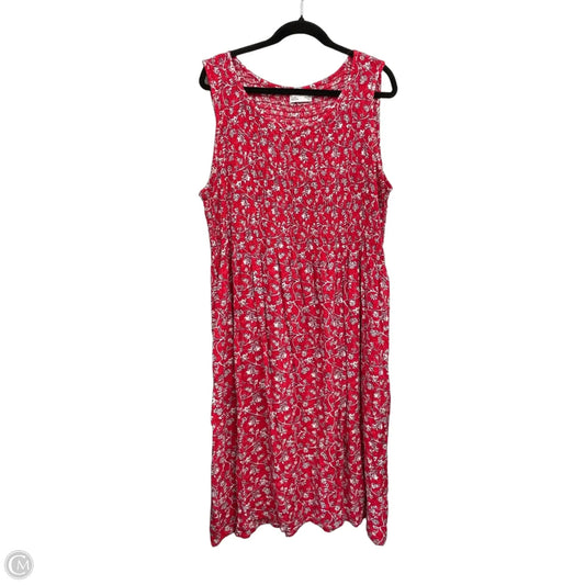 Dress Casual Midi By Croft And Barrow In Floral Print, Size: 2x