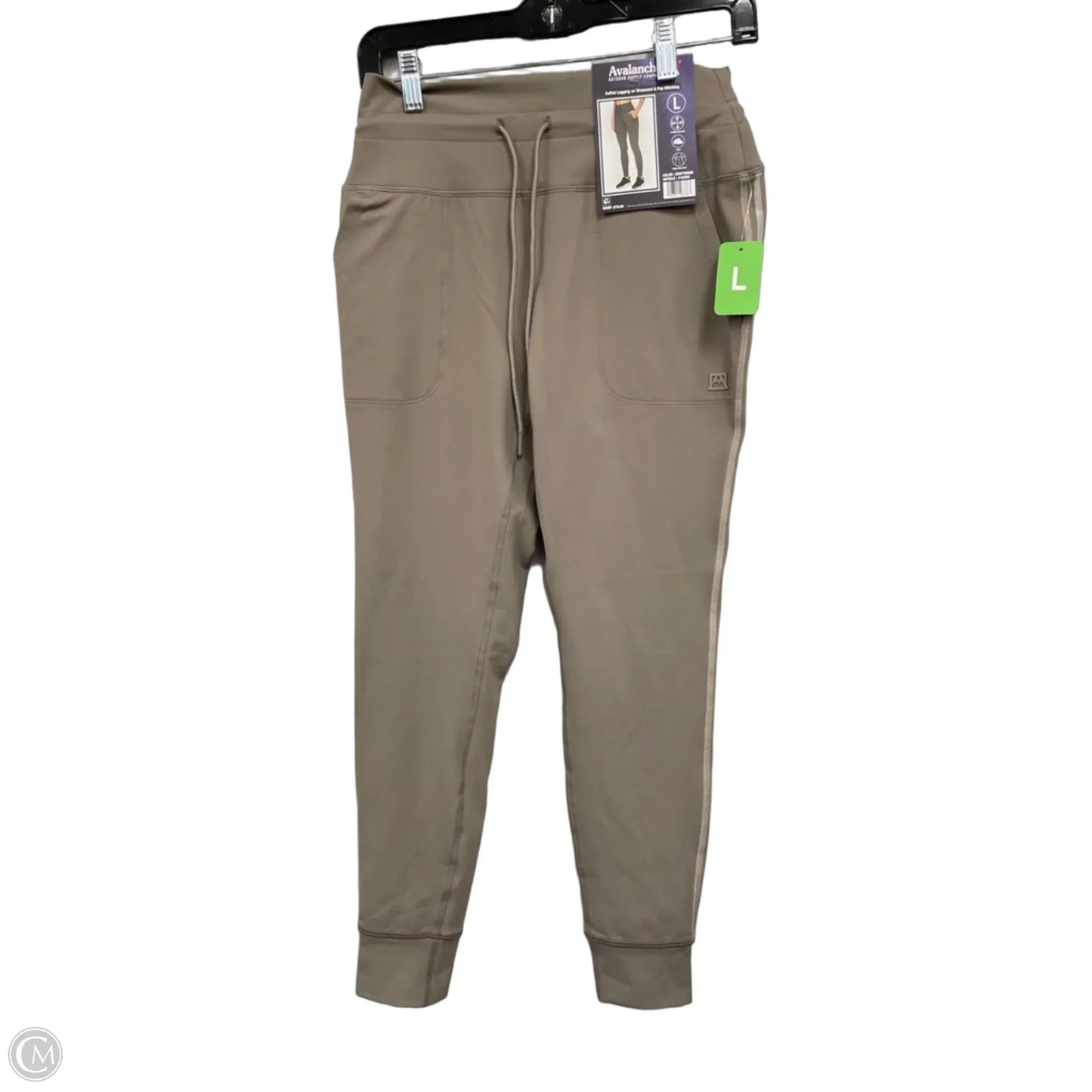 Athletic Leggings By Avalanche In Tan, Size: L
