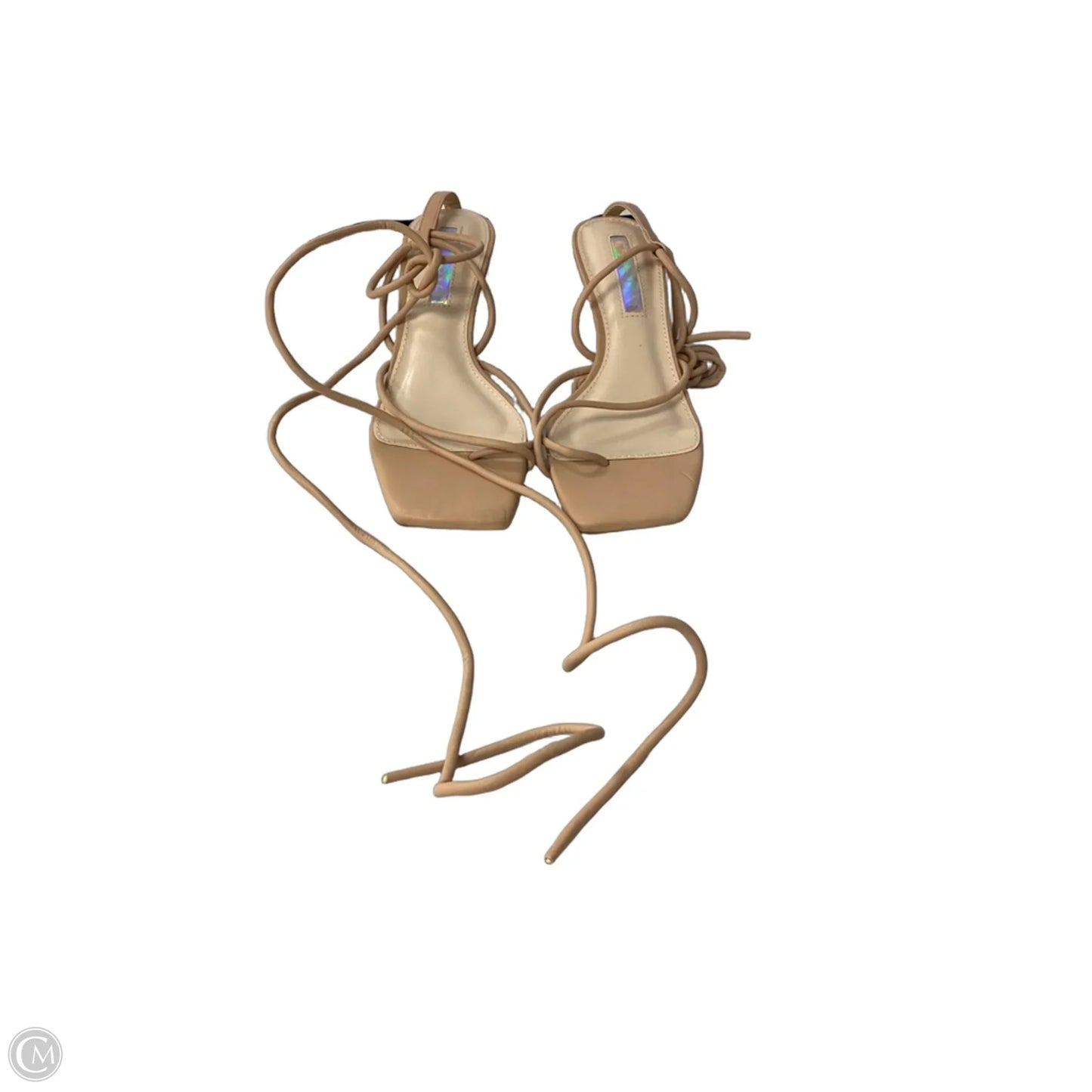 Sandals Heels Kitten By Liliana In Tan, Size: 5.5