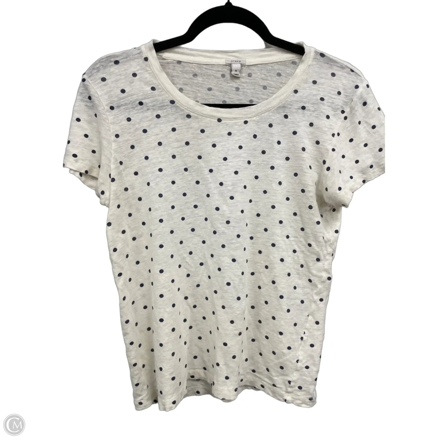 Top Short Sleeve By J. Crew In Polkadot Pattern, Size: M