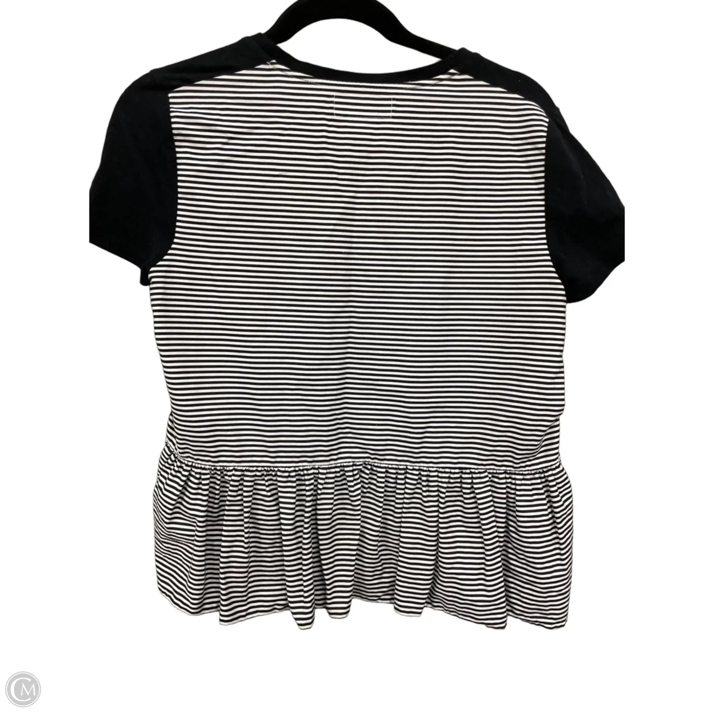 Top Short Sleeve Designer By Kate Spade In Black & White, Size: S