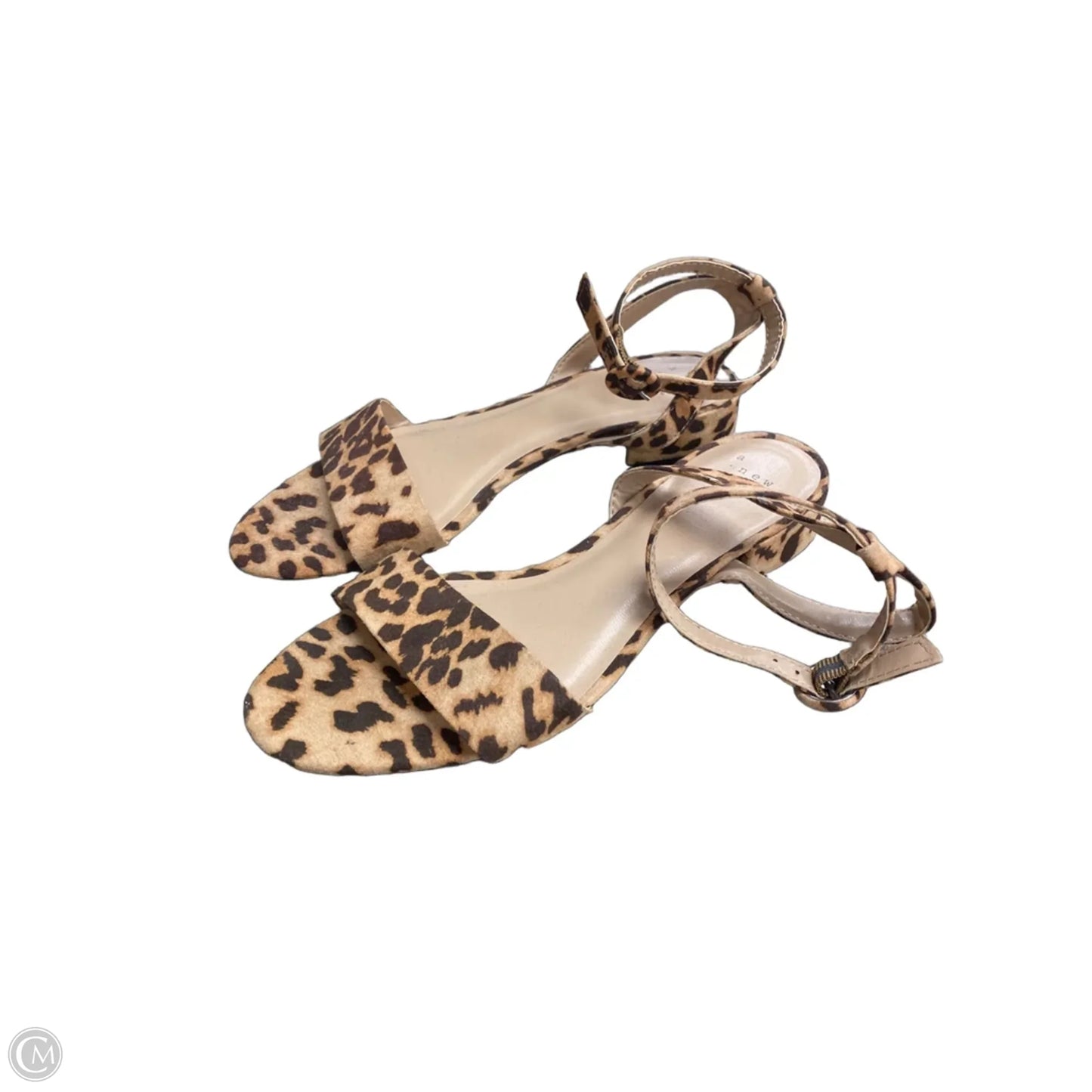 Sandals Heels Block By A New Day In Animal Print, Size: 5.5