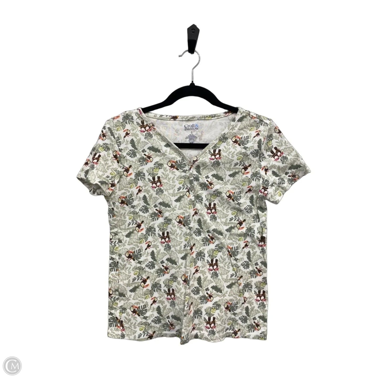 Top Short Sleeve By Croft And Barrow In Animal Print, Size: S