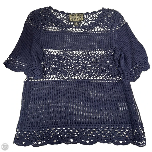 Top Short Sleeve By Clothes Mentor In Navy, Size: S