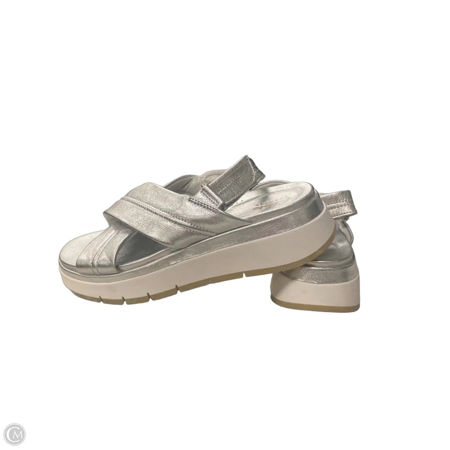 Sandals Heels Platform By Clarks In Silver, Size: 8.5