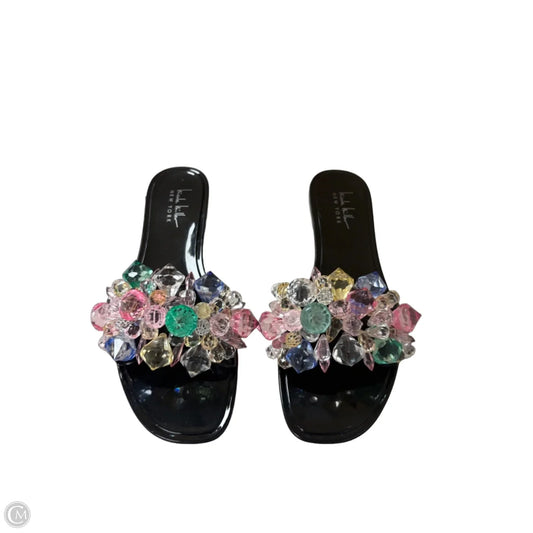 Sandals Flats By Nicole Miller In Black & Pink, Size: 8
